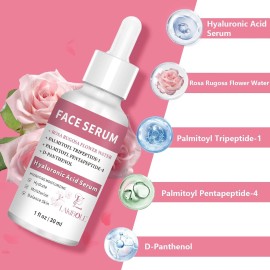 LAKIBOLE 3 Pack 2% Hyaluronic Acid Serum with 5% Rosa Rugosa Flower Water for Hydration