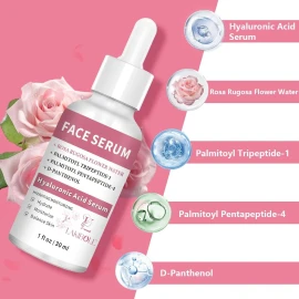 LAKIBOLE 3 Pack 2% Hyaluronic Acid Serum with 5% Rosa Rugosa Flower Water for Hydration
