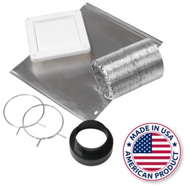 Homewerks HW481-UL181 Wall Vent Duct Kit for Exhaust Fan Made in USA, Aluminum