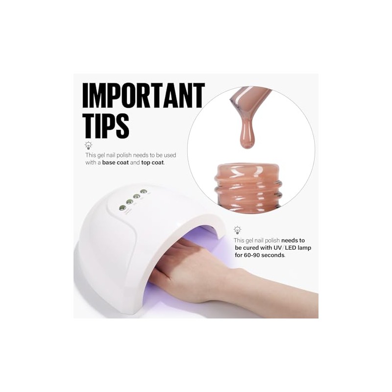 TOMICCA UV Nagellack Nude, 8ml Gel Nagellack, UV LED Soak
