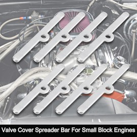 X AUTOHAUX 8pcs 4 3/4" Valve Cover Spreader Bar Aluminum Alloy Valve Hold Down Tab for Chevy 283 305 327 350 383 400 Engines