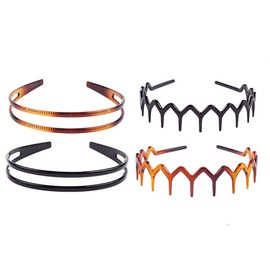 4PCS High-grade Hard Plastic Tooth Headband Hairband Women Girls Hair Hoop Hair Accessories (B#)