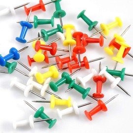 Dokpav 180PCS Colourful Drawing Push Pins, Push Pins with Plastic Heads and Steel Points, Map Tacks Drawing Pins, Map Thumb Tacks, Map Pins for Map Drawing Cork Notice Board Decorative Office