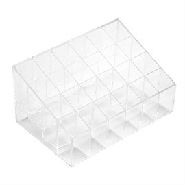 24 Cuadrículas transparentes organizador de lápiz labial organizador soportes de soporte de uñas caja de almacenamiento de maquillaje