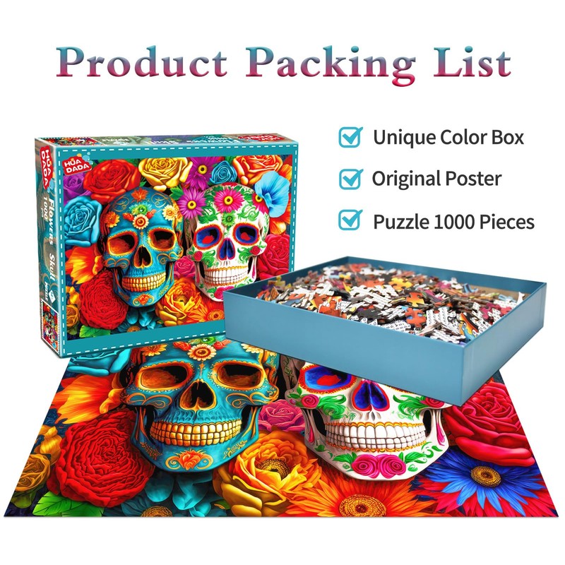 Puzzle 1000 Pieces Adult Puzzle Colourful Tile Game Colourful Flowers