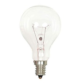 Satco S2740 120V Candelabra Base 40-Watt A15 Light Bulb, Clear
