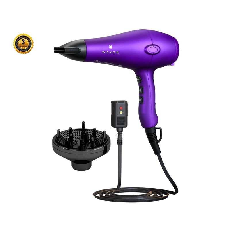 Purple Professional Light Weight Hair Dryer 1875W Tourmaline Ceramic Negative