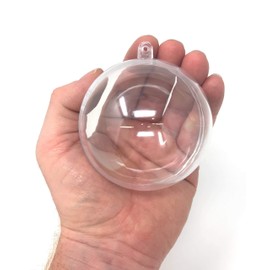 25 Bulk 3” DIY Clear Fillable Plastic Craft Ball Christmas Ornaments - Handmade Decorations