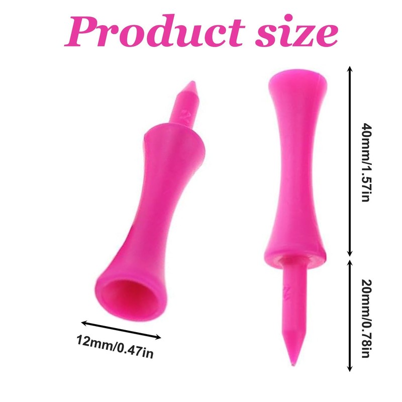 Lyntrioris 50Pcs Vibrant Pink Golf Tees – Eco-Friendly Plastic Design