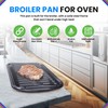 Broiler Pan for Oven Nonstick Porcelain Coated - 16.75” x