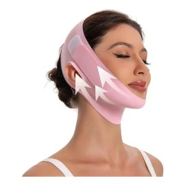 Mentonera Faja Forma V Reductores De Papada Y Arruga Facial Rosa