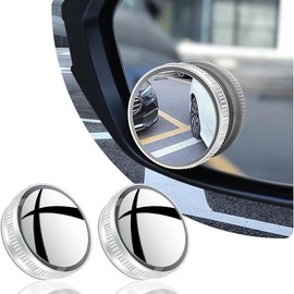 Suction Cup Car Convex Blind Spot Mirror for Car, Side Mirror Blindspot, 360 Degree Rotation Reversing Auxiliary Blind Spot Mirrors - Suction Cup Design - Color: Silver