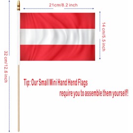 LUSEOAN Austria Mini Flag 5x8 Inch 20 Pack Wood Stick Handheld