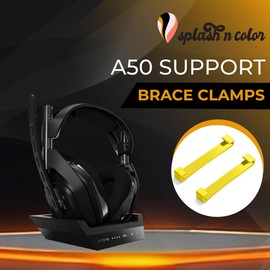 SplashNColor A50 Support Brace Clamps Upgrade for Cushion - Enhance Your Headphone Comfort with Durable and Secure Fit - Compatible with Astro A50 Gen. 4 and Mod Kit - 2 Pack (Flexible, Yellow)