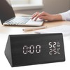 Wooden Digital Alarm Clocks LED Display Temperature Humidity Alarm Clocks