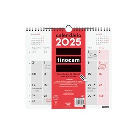 Finocam - Neutral Wall Calendar to Write 2025 Month View January 2025 - December 2025 (12 months) Portuguese
