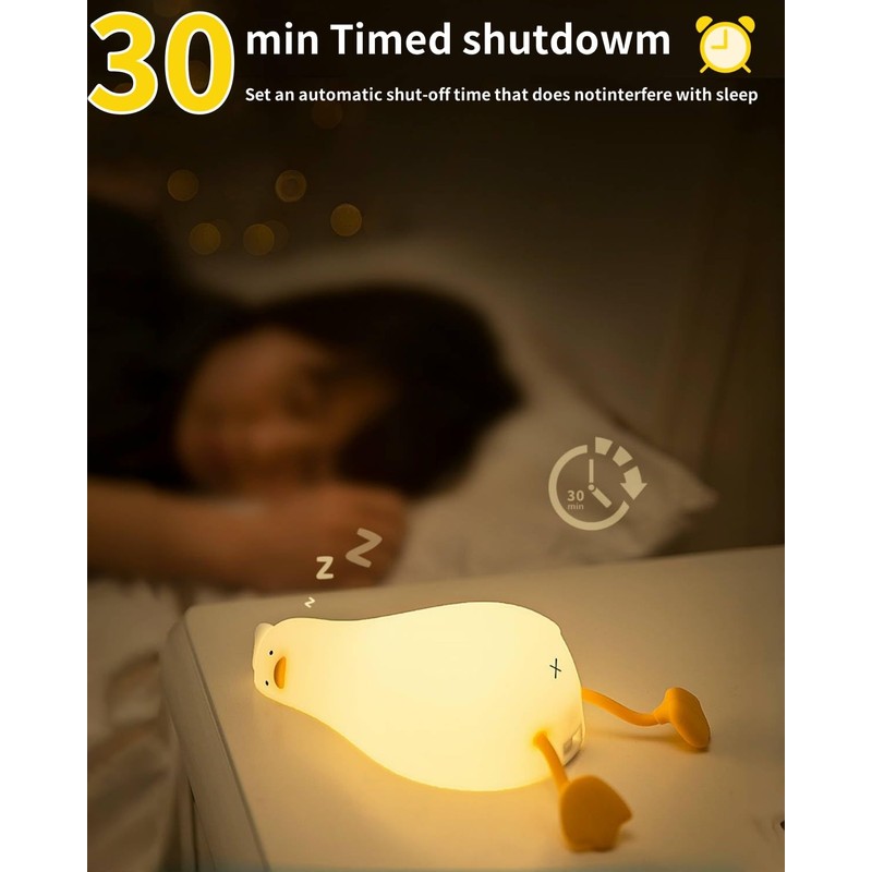Daixinde Lying Flat Duck Night Light, Squishy Duck Lamp with