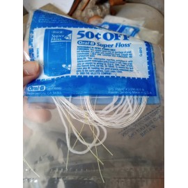 Oral-B Super Floss Dental 50 Pre-Cut Strands  THREADER SOFT FILAMENT BRUSH FLOSS