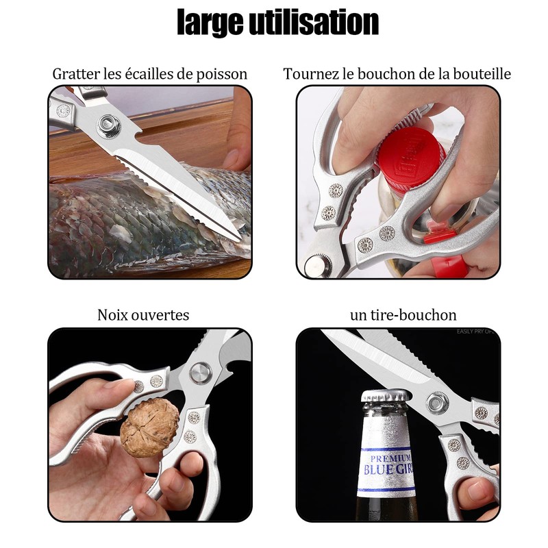 Kitchen scissors, household scissors, stainless steel, all-purpose scissors, heavy sharp