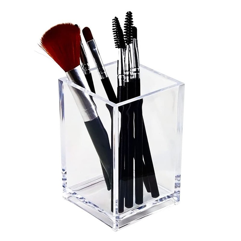 HSYMQ 2 Pack Clear Acrylic Pencil Pen Holder Cup, Makeup