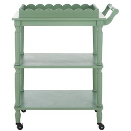 SAFAVIEH Home Collection Haven Sage Green 3-Tier Dining Cart with Wheels & Removable Tray