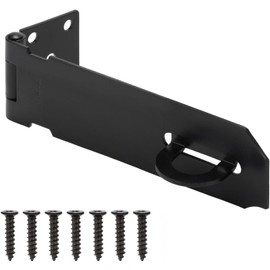BOODVON Door Lock Hasp Latch, Iron Safety Packlock Clasp Hasp Lock Latch, Extra Thick Gate Lock Hasp with Screws Brushed Finish 1 Pack(5 Inch)