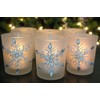 Snowflake Candleholders - Set of 6 - Wintery Frosted Glass