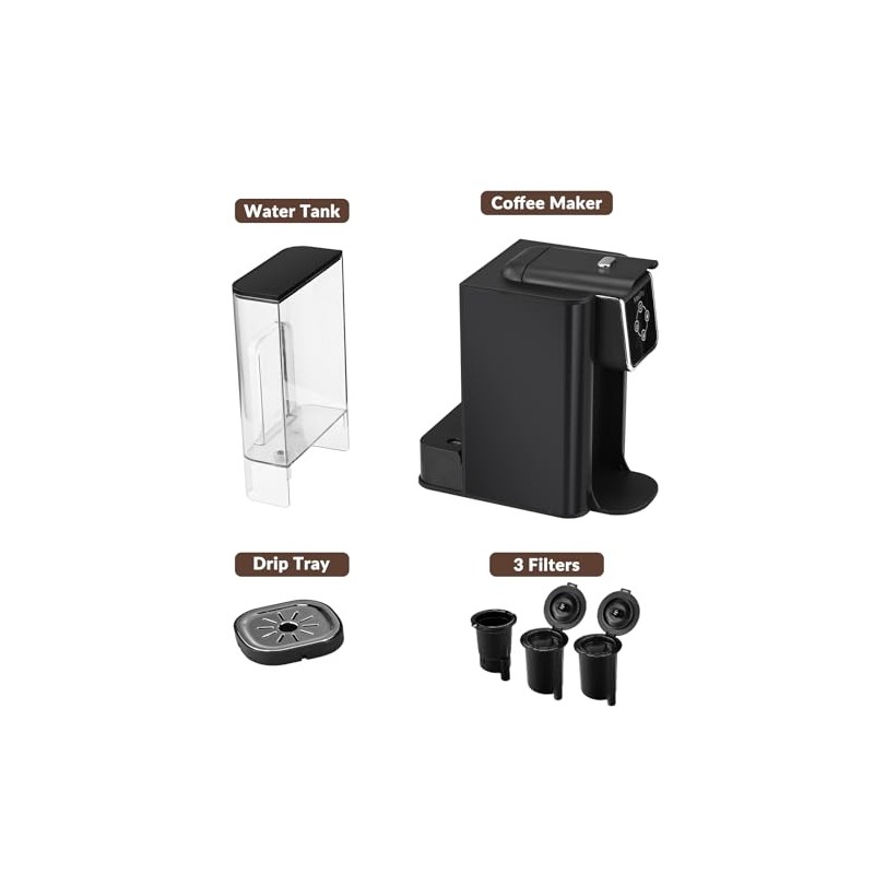 Mecity Coffee Maker 3 in 1 Single Serve Coffee Machine,