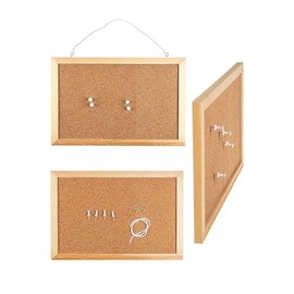 WE-STOCK Cork Notice Board with Wooden Frame - 20 x 30 cm - Perfect for Office, Home and School