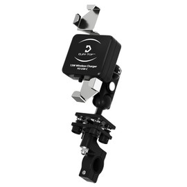 Cliff Top Motorcycle Phone Mount with Charger 15W Wireless + 18W USB-C Anti-Vibration Motorcycle Phone Holder Compatible with Most Smartphones (for 32mm Handlebar)