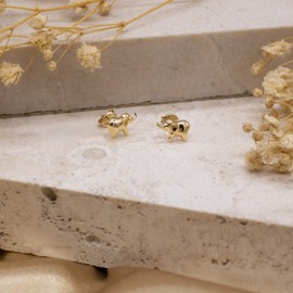 Carissima Gold Women's 18 ct Yellow Gold 8.2 x 5.5 mm Baby Elephant Stud Earrings