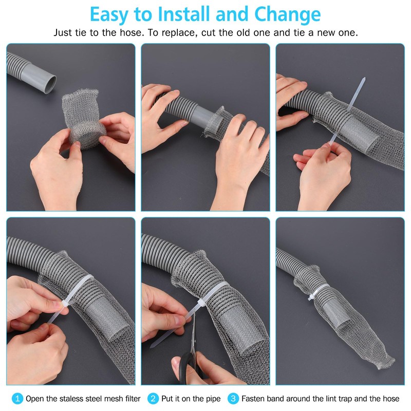 200 Pack Washing Machine Lint Traps for Washing Machine Hose