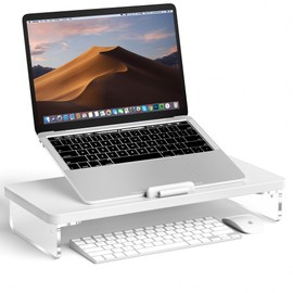 AFOOYO Laptop Stand Adjustable Riser Holder,Ventilated Cooling Ergonomic Computer Desk Organizer for 10-17.3" Notebook,Desktop Storage Compatible with MacBook,Dell,HP,Lenovo,1 Tier