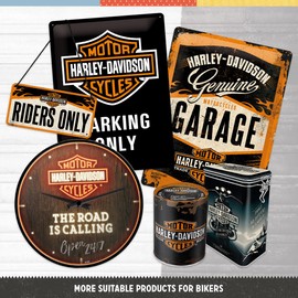 Nostalgic-Art Retro Tin Sign 15 x 20 cm Harley Davidson - Genuine Oil - Gift Idea for Bikers Metal Vintage Design