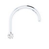 Diamond Nose Stud 14K White Gold Nose Ring Twist Screw