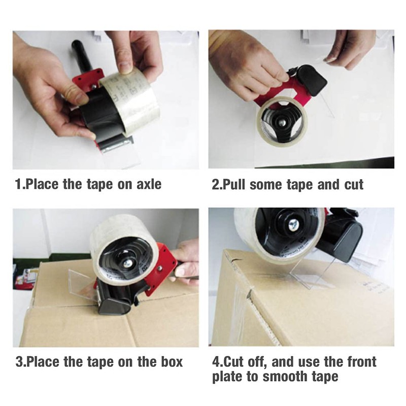 Pssopp Packaging Tape Dispenser with Cutter - Tape Gun for