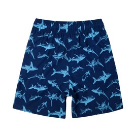 SUNDAY ROSE Boys Swim Trunks Beach Board Shorts Boys Bathing Suit Quick Dry Kids Swimwear Blue Shark Size14