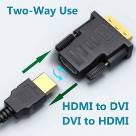 Aolirot HDMI DVI Adapter DVI Male to HDMI 1080P Full HD Bidirectional DVI-D 24+1 Male HDMI Female Digital Video Male Suitable for Desktop, Video Projectors, TV, Keep Under Control