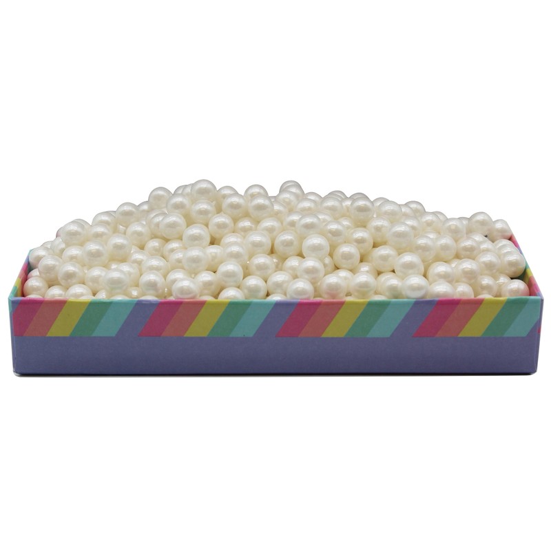 Pearl White Edible Candy Beads 8 Ounce SIZE: 7MM For