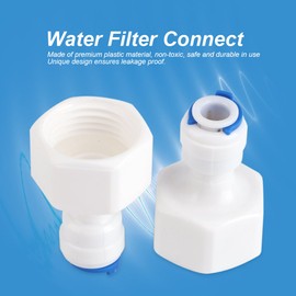 6pcs Female Adapter 1/4 Tube OD to 1/2 Female Push in Quick Connector for Water Filter Reverse Osmosis
