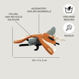 Fabelab Rattle Baby Butterfly | Baby Toy 0-6 Months | Baby Gift Boy & Girl | Crinkle Toy Baby | Baby Rattle 0-6 Months | Soft Organic Cotton Baby Rattle 0-6 Months