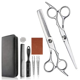 [2025 Professional Hairdresser Supervised by a Professional Hairdresser / Beginner 9-Piece Set] High Rank Haircut Scissors Set, Excellent Sharpness, Step-edged, Low Plow Ratio, Haircut, Scissors, Hair
