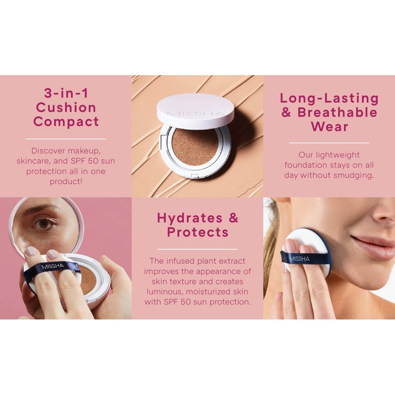 Missha Magic Cushion Cover Lasting Foundation SPF50+/PA+++, 23 Natural Beige