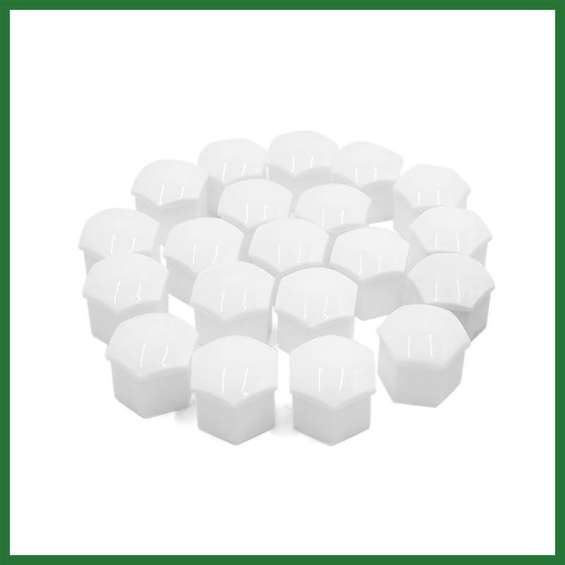 Motoforti 20pcs 17mm Car White Plastic Wheel Lug Nut Bolt