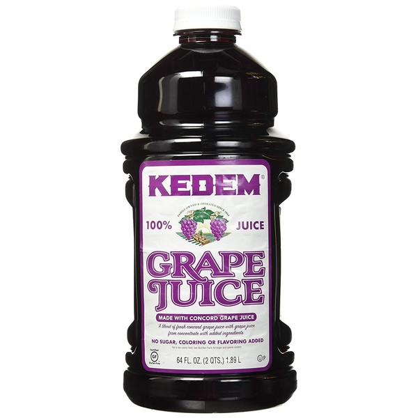 Kedem 100% Pure Kosher Grape Juice for Passover & All Year Round, Plastic Bottle, Healthy & Delicious, Refreshing Taste, Half gallon, 64 oz