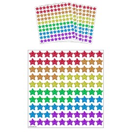 HENBRANDT Holographic Star Stickers (Pack of 500) 6 Assorted Coloured Stars Mini Teacher Reward Stickers Scrapbook Stars for Crafts Glitter Art and Craft Classroom Resource