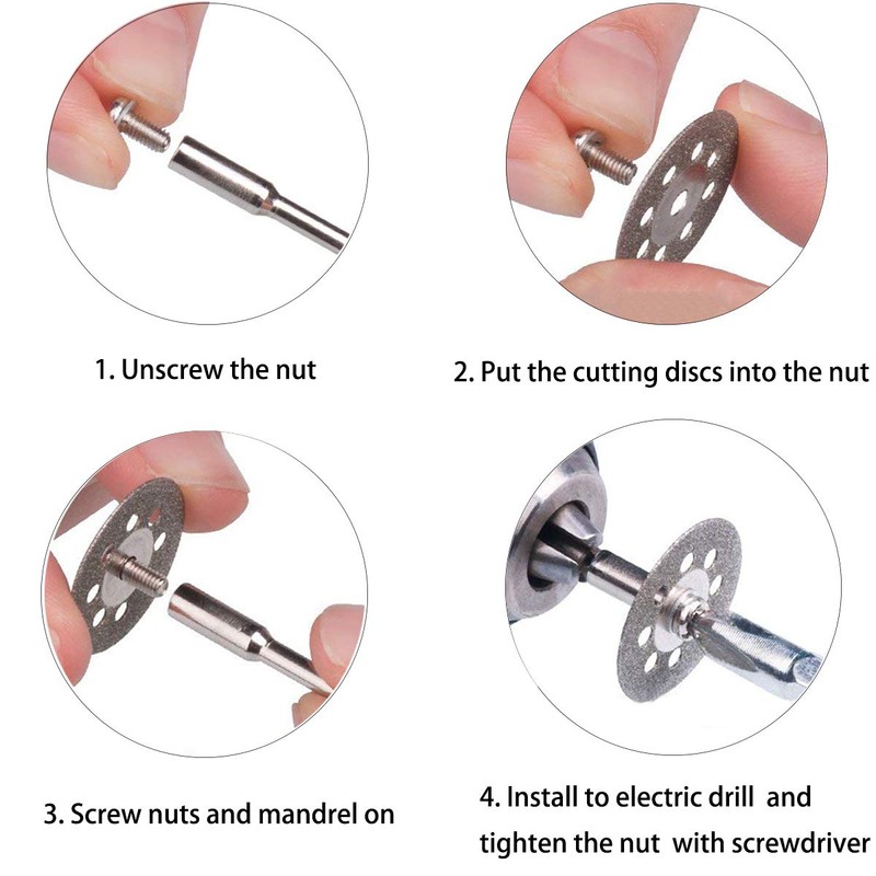 Saipor 20pcs 22mm Diamond Cutting Wheel Off Discs with 4