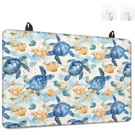 Electric Stove Top Cover, Sea Turtles Watercolor Stove Top Covers, Heat Rubber Resistant Glass Cooktop Cover,Range Stovetop Protector,Dish Drying Mats for Kitchen,Heat Resistant Mat(28"x19.5")