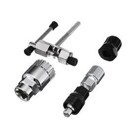 自転車 チェーンカッター ミドルシャフトスリーブ シルバー スペアピン付き 工具セット チェーン修復工具 自転車修理工具 取り外しと取り付け（4点セット ）