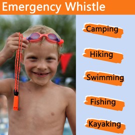 Lorsum Emergency Whistle, Safety Whistle Survival Shrill Loud for Camping Hiking Hunting Boating Fishing Life Vest Jacket Rescue Signaling Kids Lifeguard 5 Pack